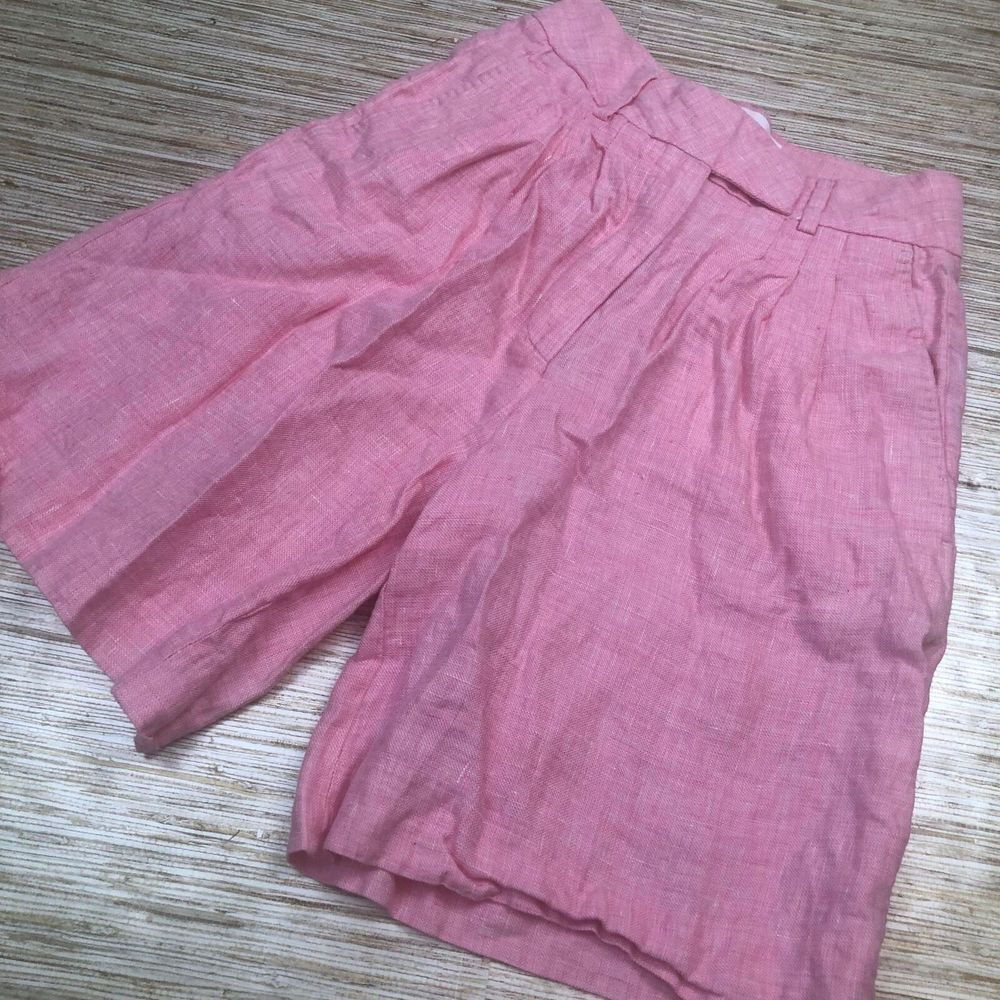 498 Remain Birger Christensen Wide-leg 100% Linen Shorts Light Pink Size 2